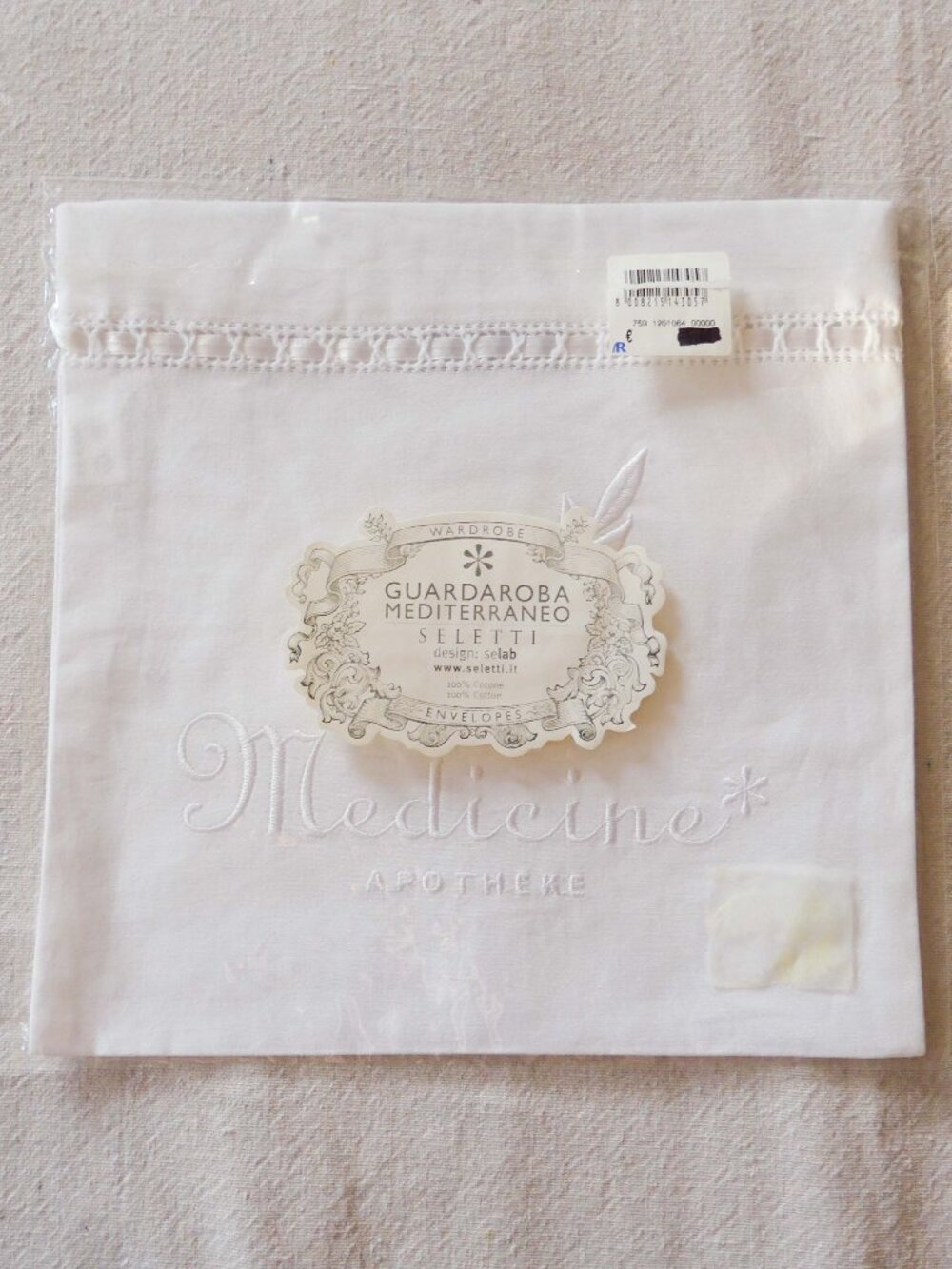 NWT Seletti Small Cotton Storage Bag for Medicine